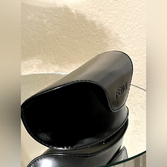 Fendi Sunglasses Case, Black, Has Velvet Fendi design inside. - Picture 9 of 13